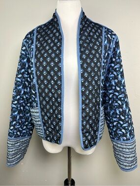 Flygo Reversible Quilted Cropped Floral Paisley Jacket XL